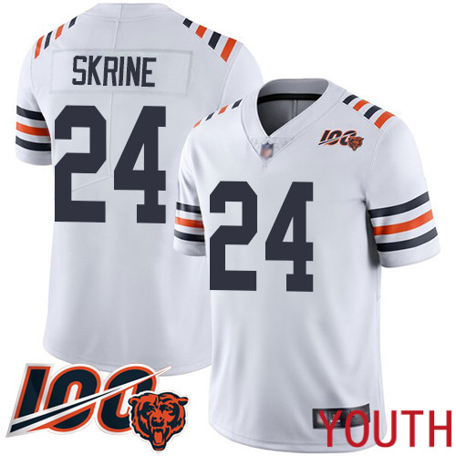 Chicago Bears Limited White Youth Buster Skrine Jersey NFL Football #24 100th Season->youth nfl jersey->Youth Jersey